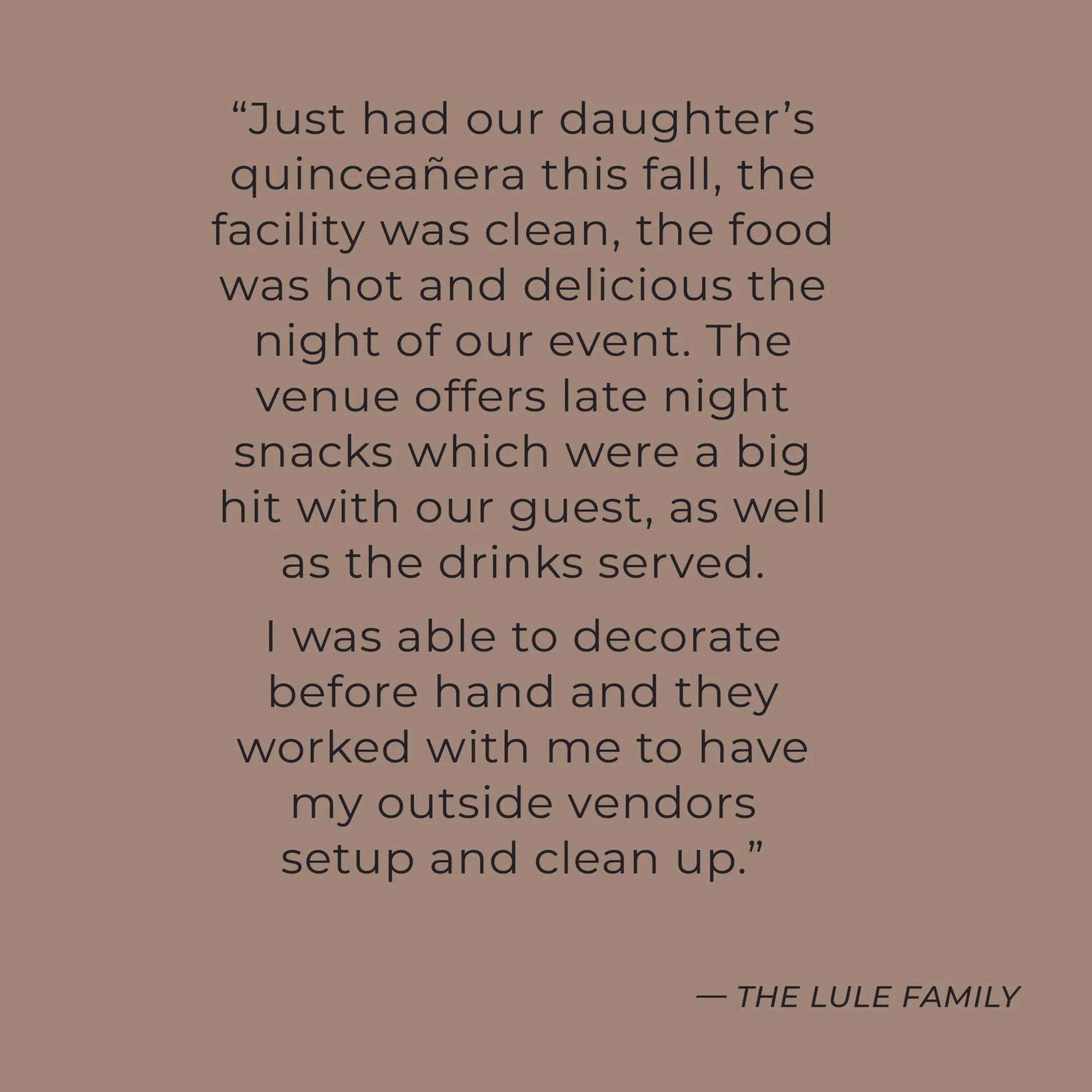 The facility was clean, the food was hot and delicious