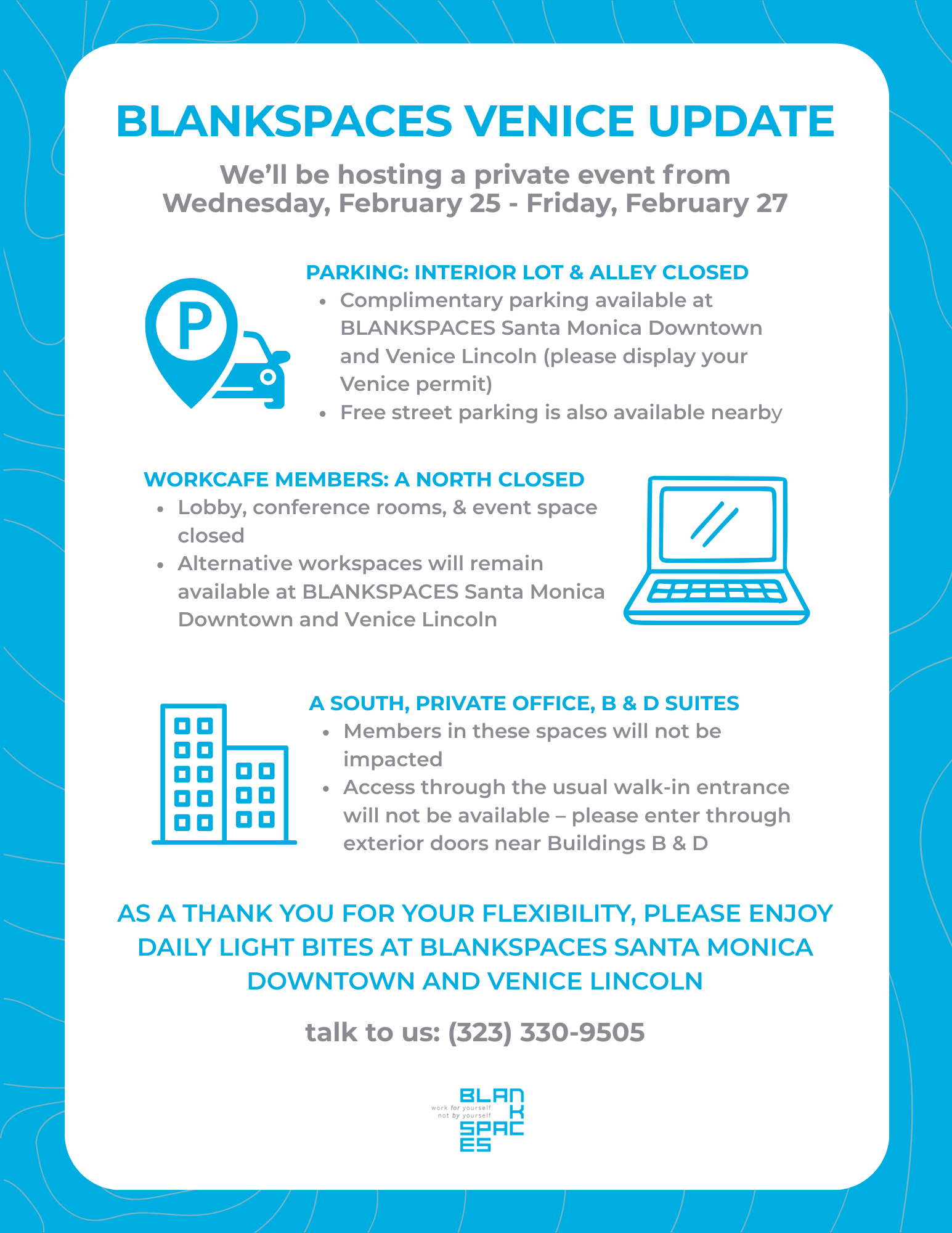 BLANKSPACES Venice Campus Closure