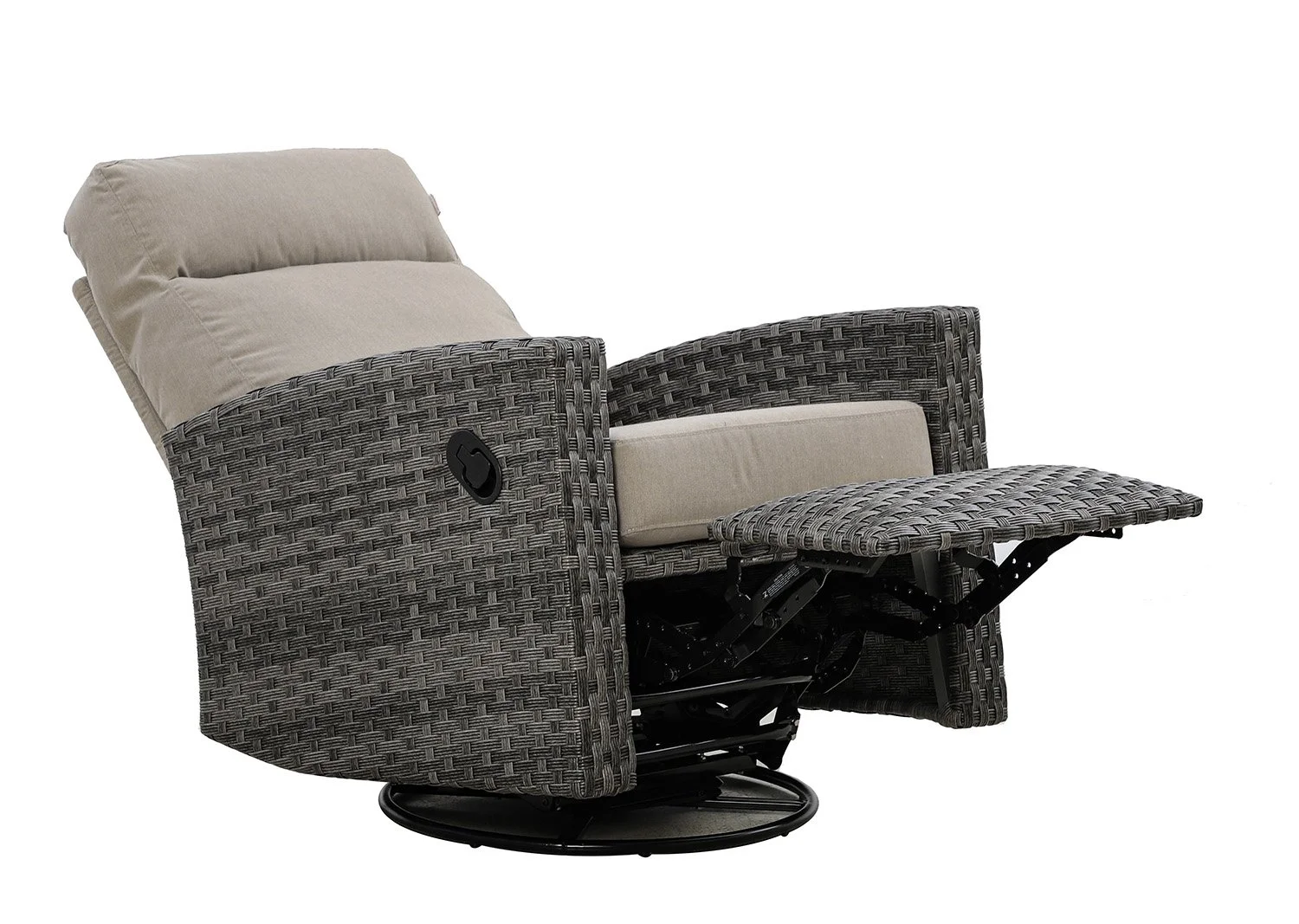 Malibu II Wicker Outdoor Swivel Glider Recliner in Sunbrella® Canvas ...