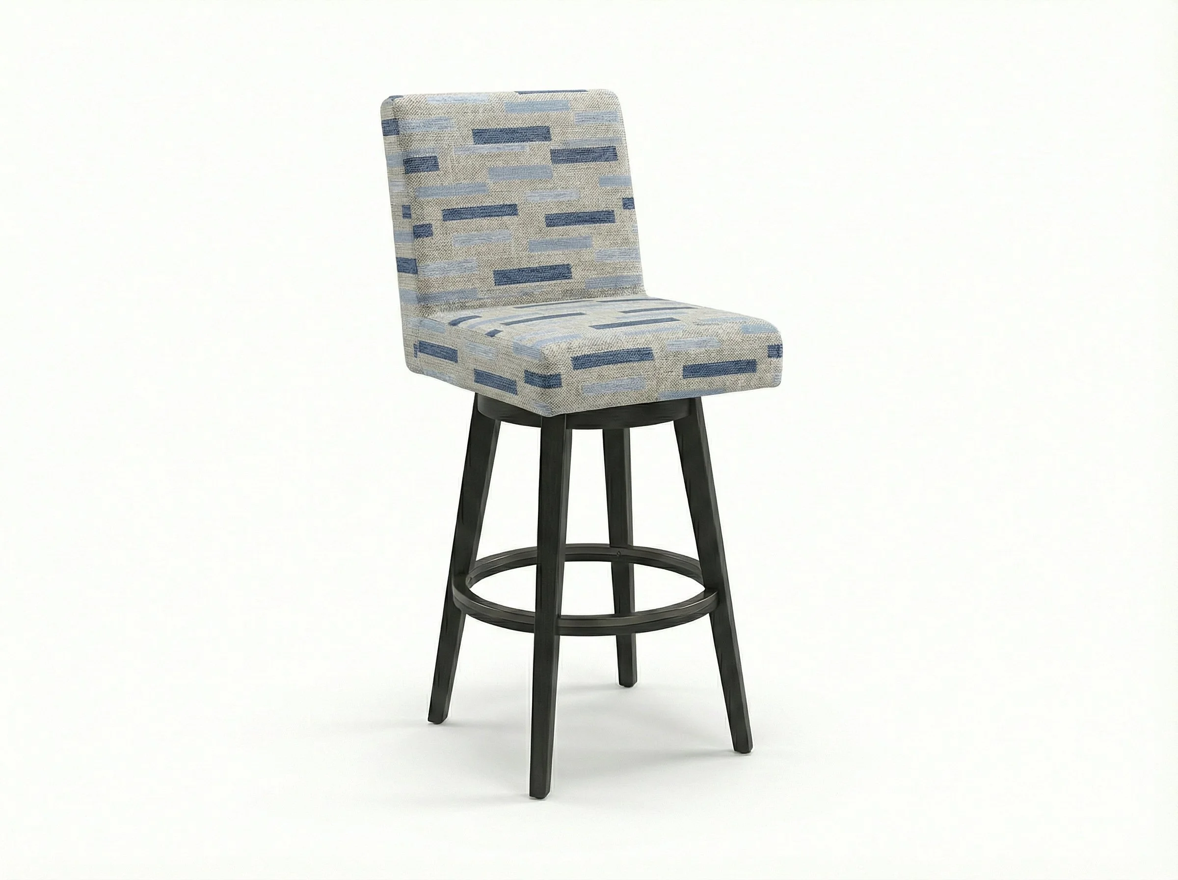 Outdoor Nook Solurium™ Armless Swivel Bar Stool - Harbor Stripe | Outdoor Bar Stool