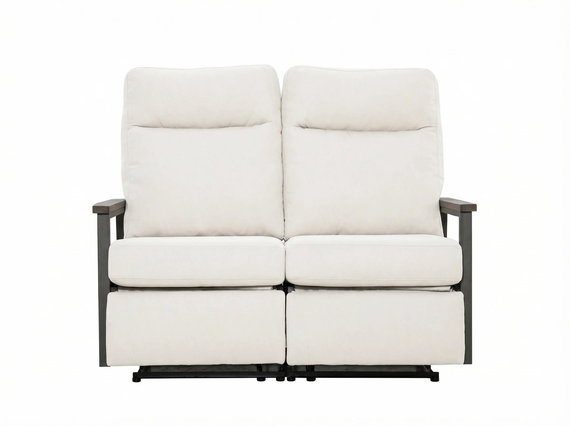 Huntington Outdoor Aluminum Reclining Loveseat Sofa in Sunbrella® Canvas Canvas | Outdoor Sofa