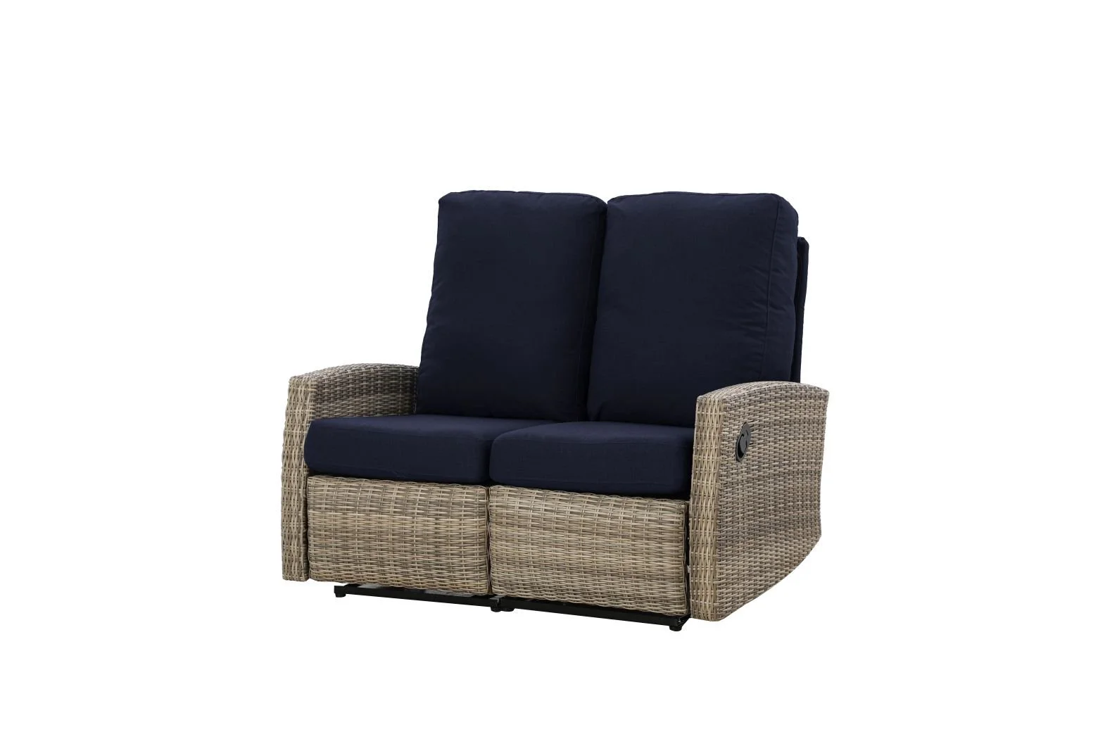 Keywest Outdoor Wicker Loveseat Reclining Sofa in Sunbrella® Canvas Navy | Outdoor Sofa