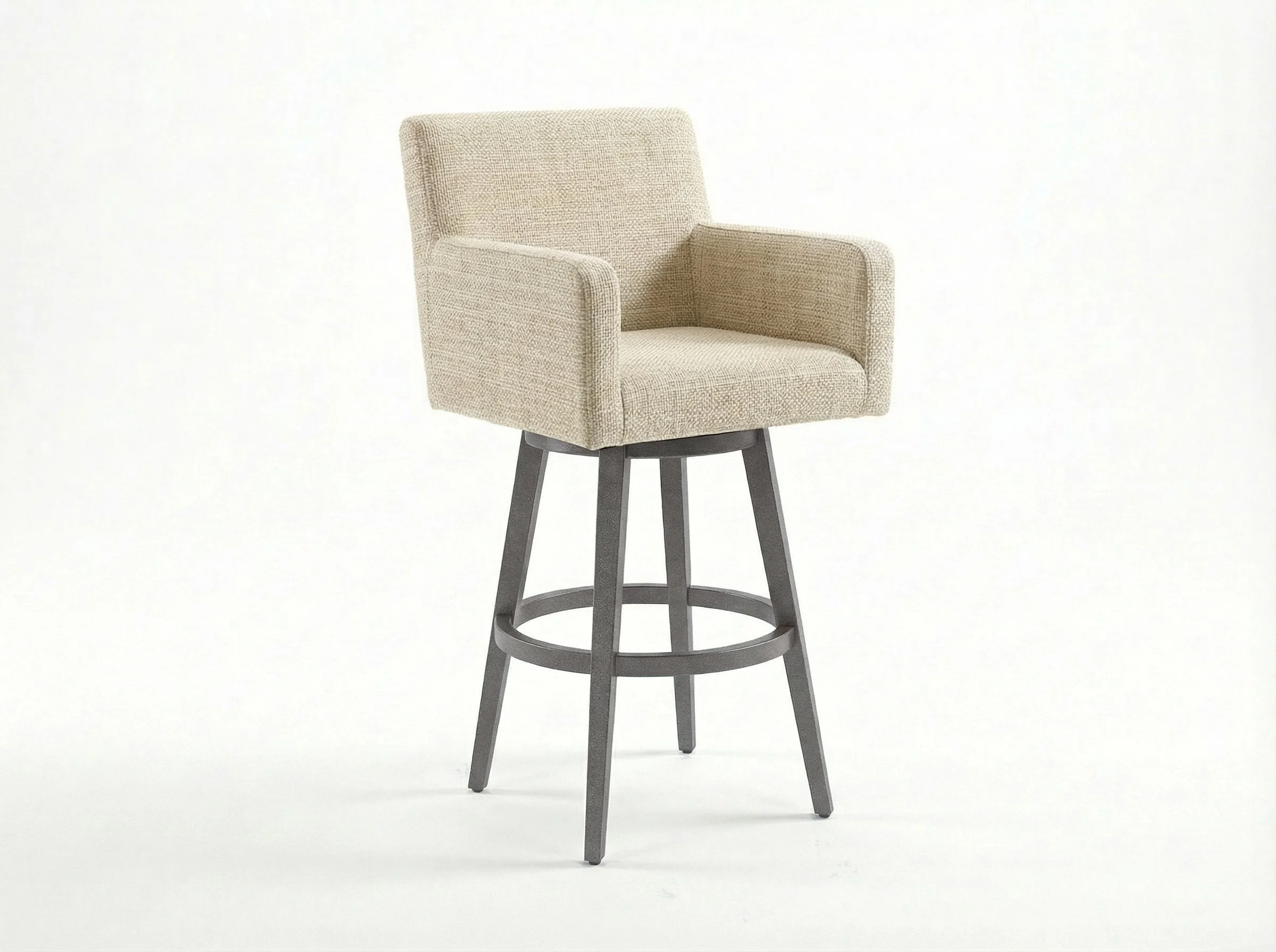 Outdoor Nook Solurium™ Swivel Bar Stool with Arms - Pearl Beige | Outdoor Bar Stool