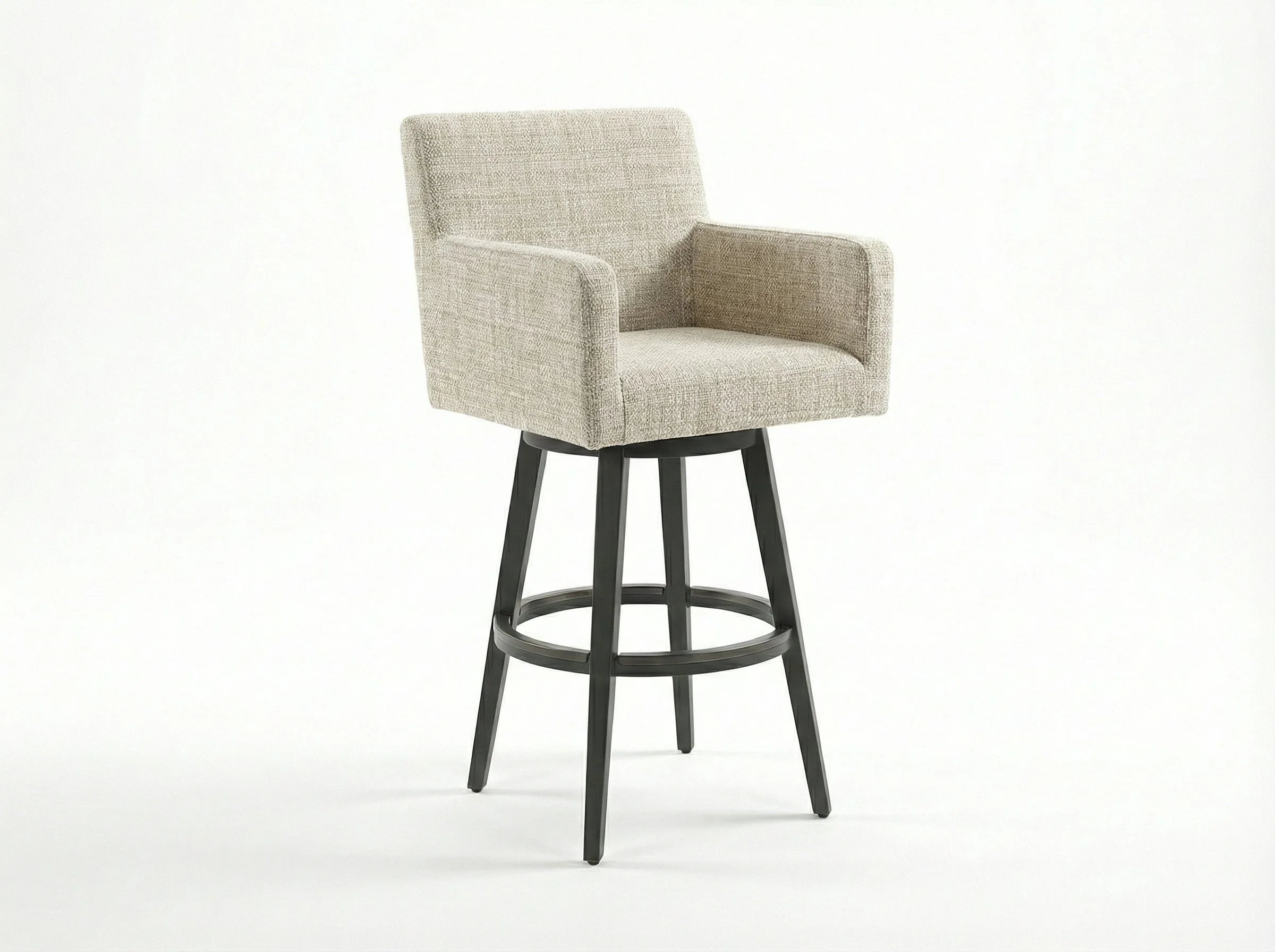 Outdoor Nook Solurium™ Swivel Bar Stool with Arms - Pearl Beige | Outdoor Bar Stool