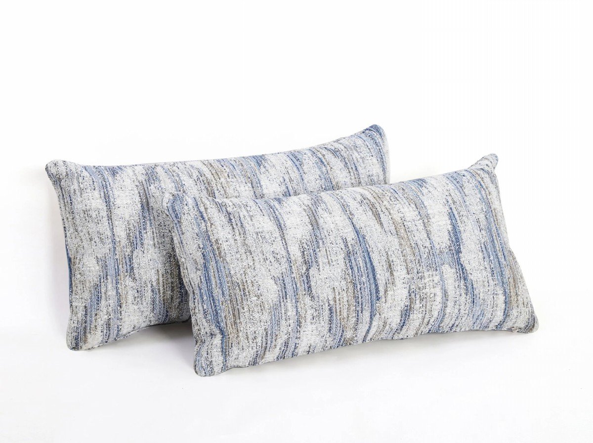 Pair of 22"x12" Fabray Rain Indoor/Outdoor Lumbar Pillows | Outdoor Lumbar Pillow x 2
