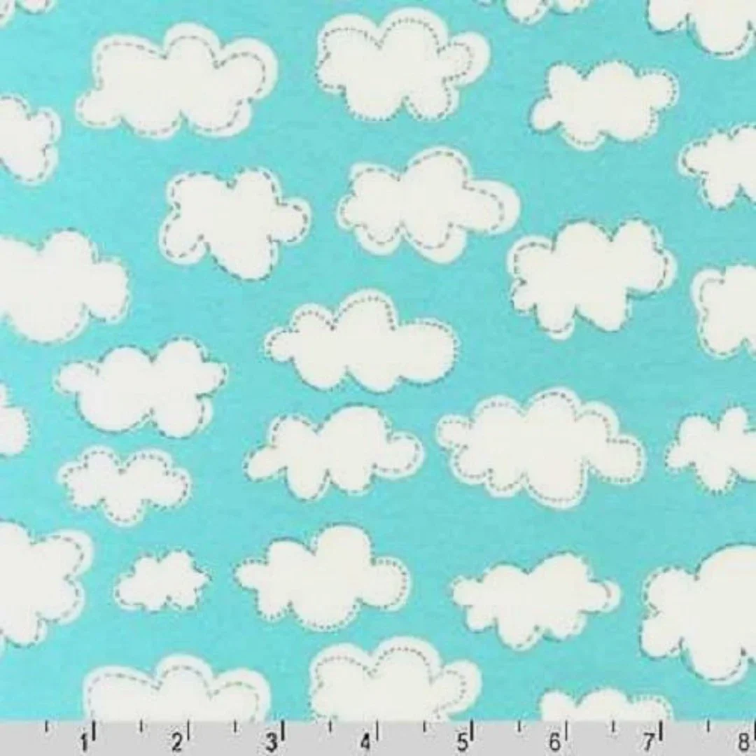 STITCHED PUFFY CLOUDS FLANNEL - 10 YARDS