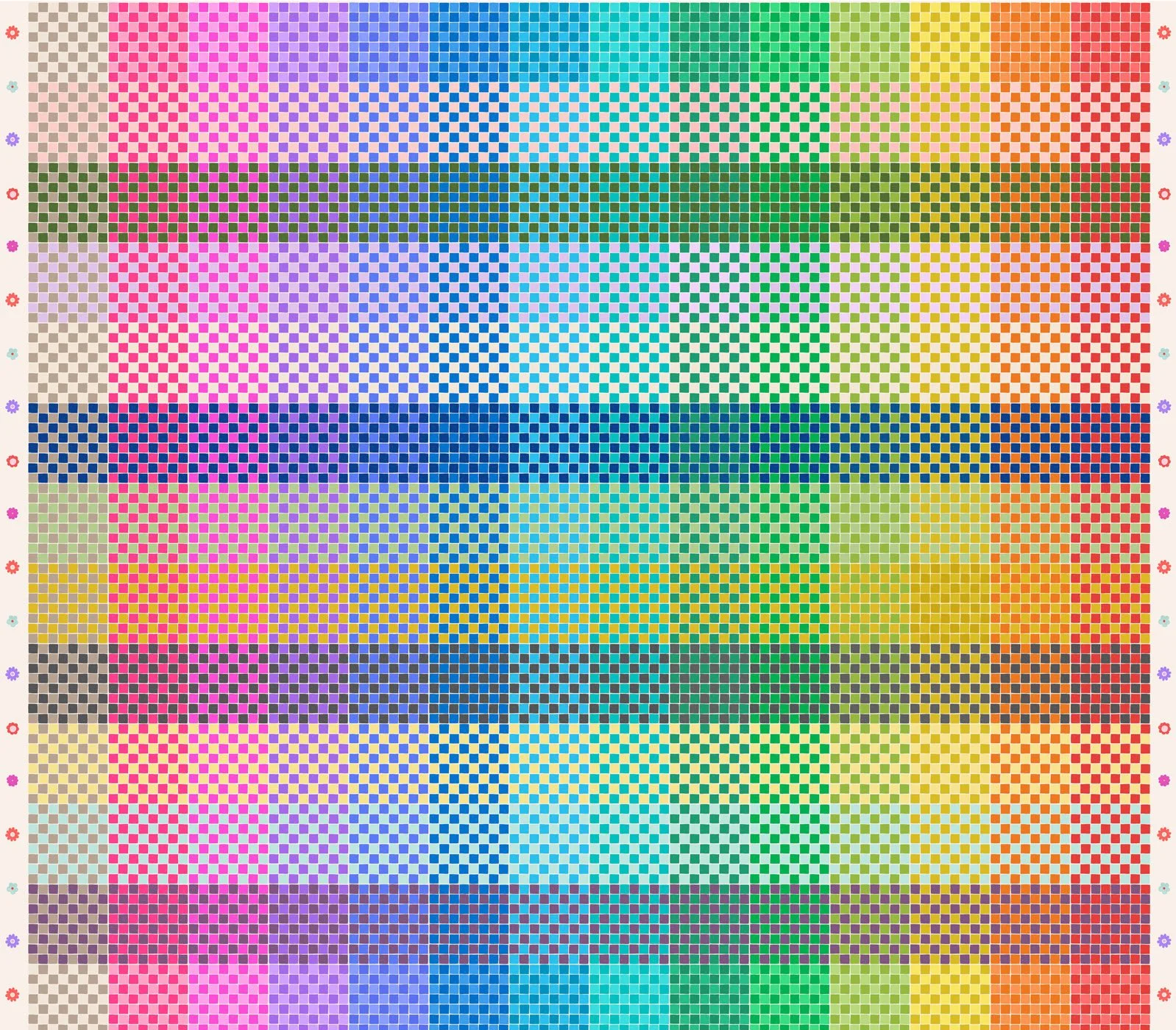 Patchwork Joy - multicolored 3-inch square checkerboard