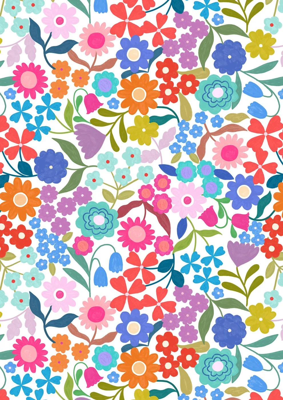 Joyful Flowers on Cream