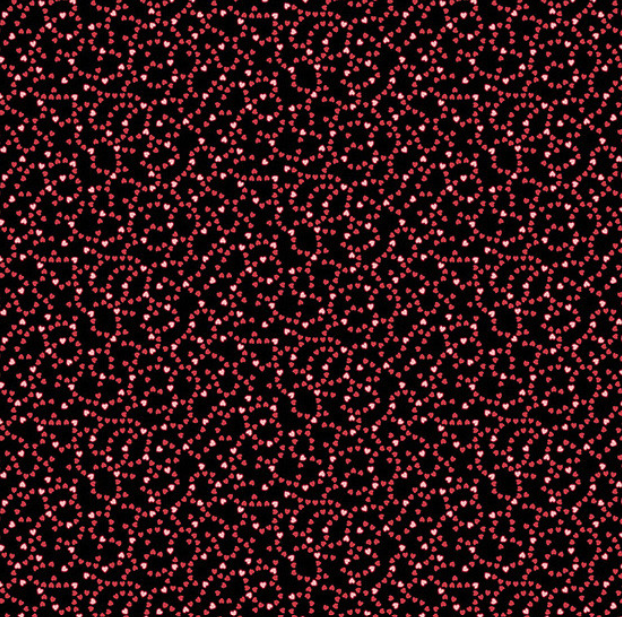 Be Mine by Andover Fabrics Heart Tracks Black