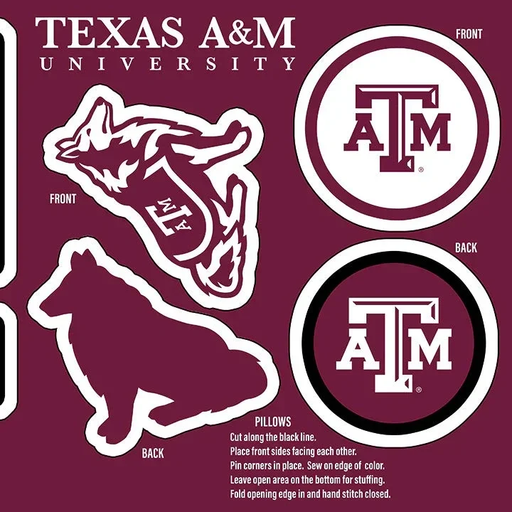 TEXAS A&M UNIVERSITY-Collegiate Pillow Project-100% Polyester Minky