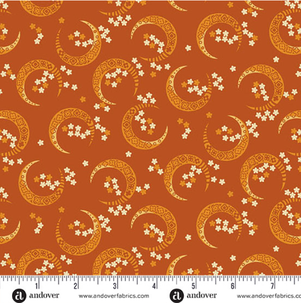 Midnight Moon by Andover Fabrics Crescent Moon Pumpkin