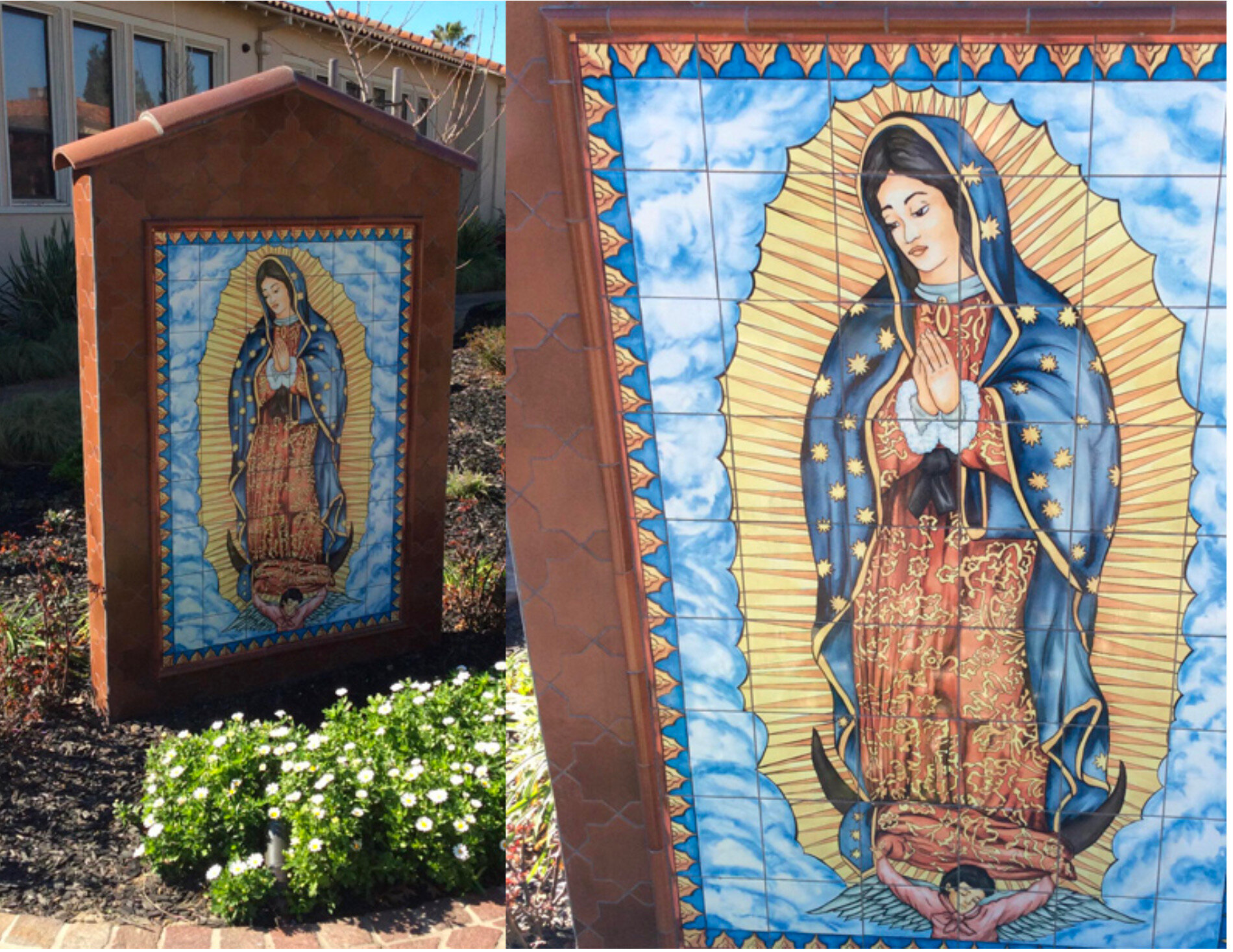 "Our Lady of Guadalupe," porcelain tile murals, Lodi, CA