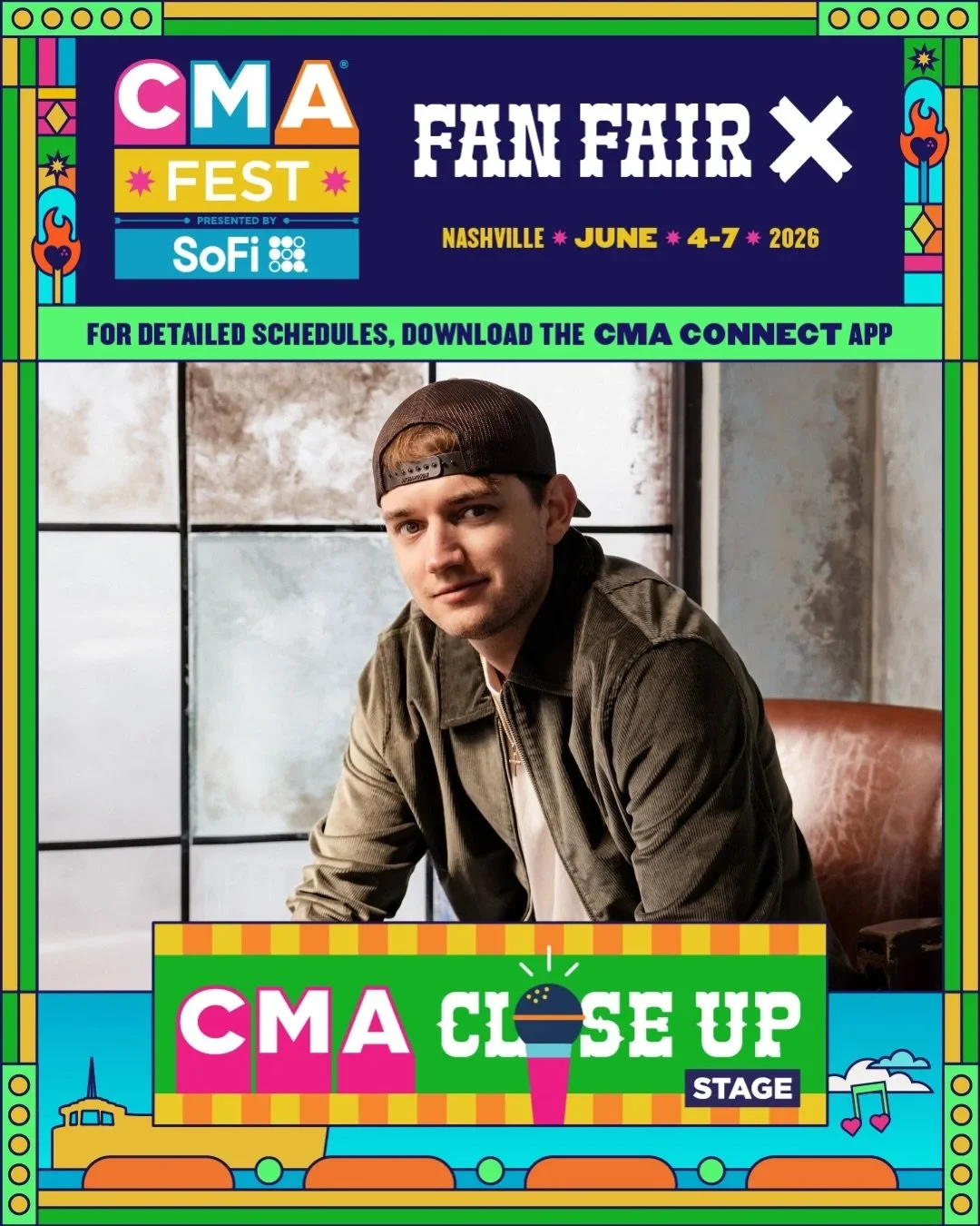 @blakemccoypendergrass is making his #cmafest debut!! Catch him on the CMA Close Up Stage inside Fan Fair X Thursday, June 4th👏 See y&rsquo;all there🤠