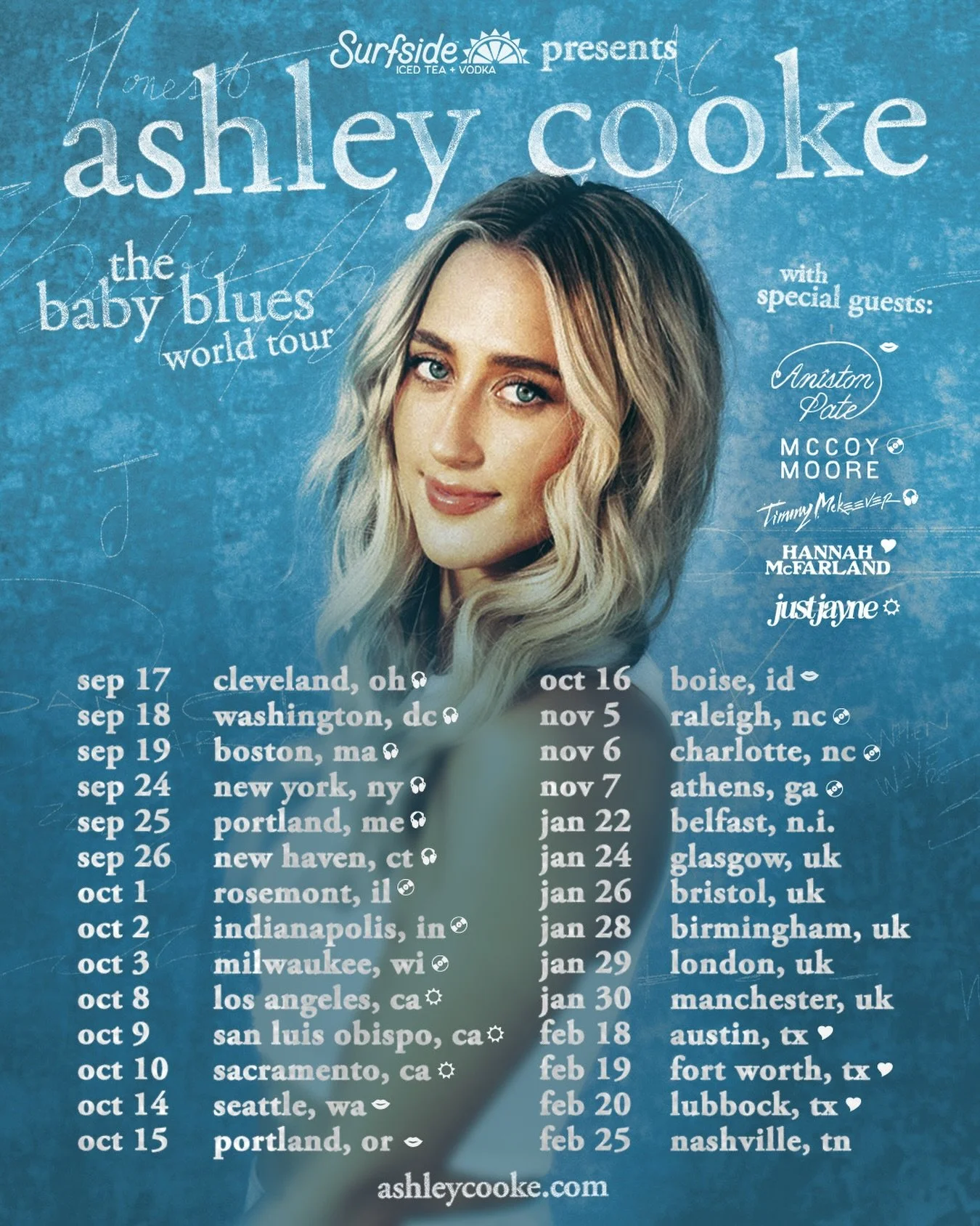 get your #babybluestour tickets NOW!!🩵 

tickets on sale now @ ashleycooke.com/tour 🎟️
