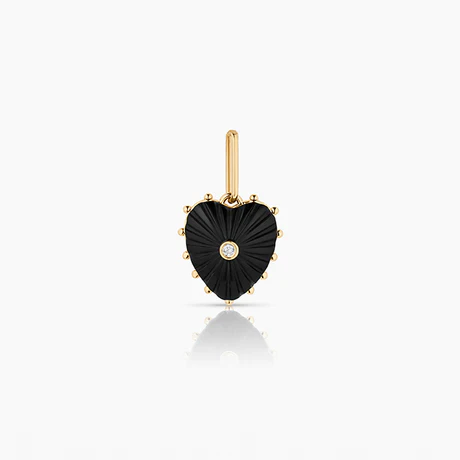 Isabel Onyx Heart Charm
