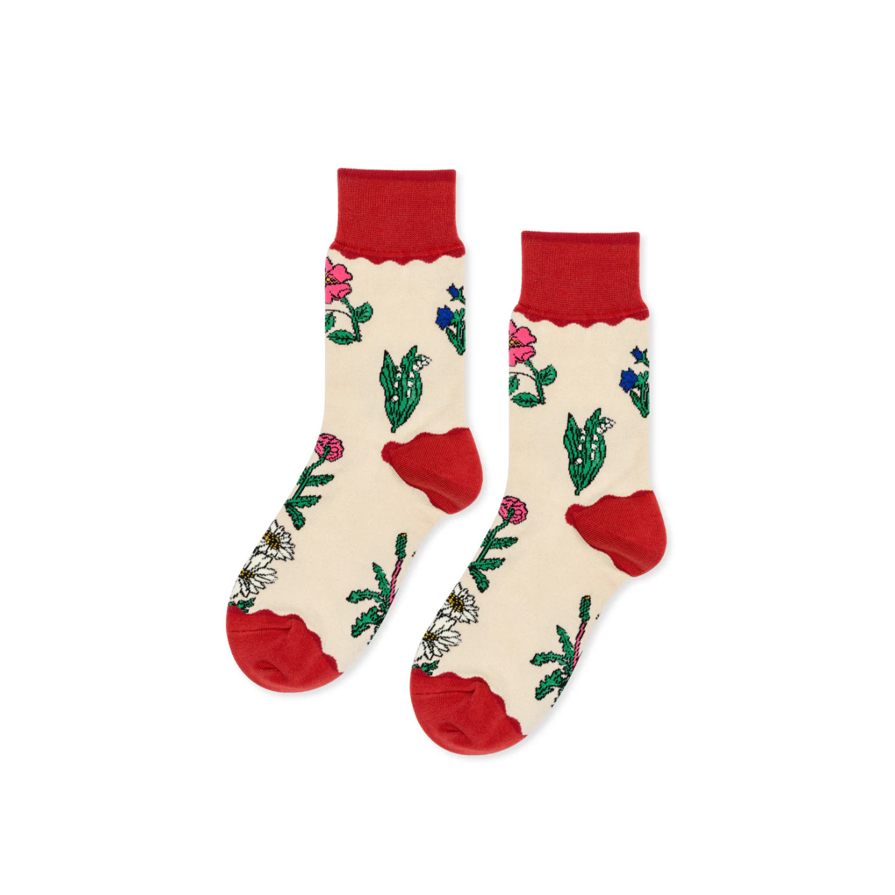 Retro Flower Crew Socks