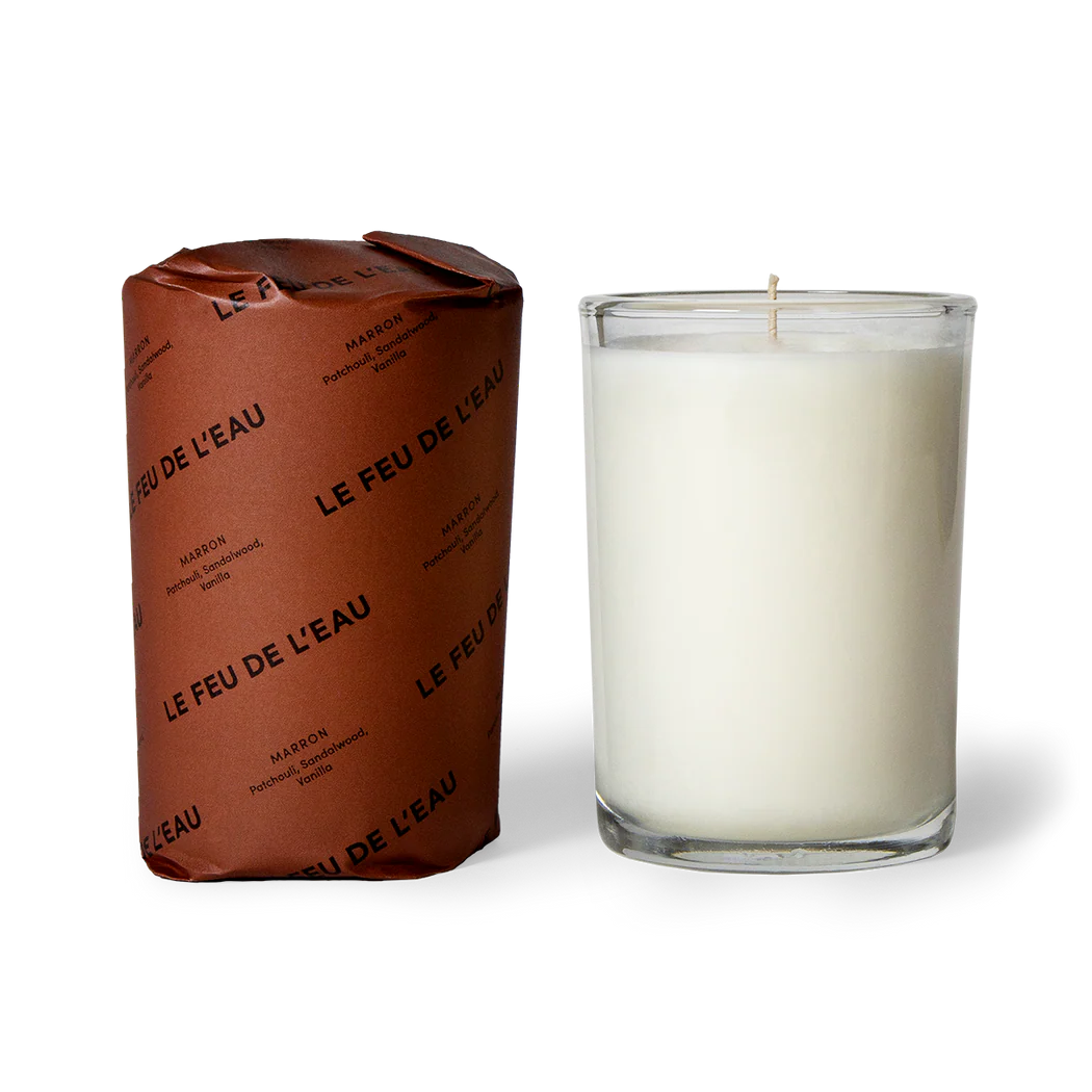 Le Feu de L'eau Marron Candle