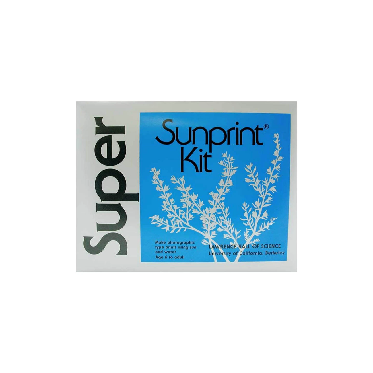 Super Sunprint Kit package with silhouette of a plant on bright blue background.
