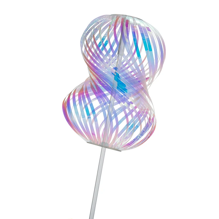 Mega Rainbow Twirler, a toy with iridescent ribbons on a clear stick.