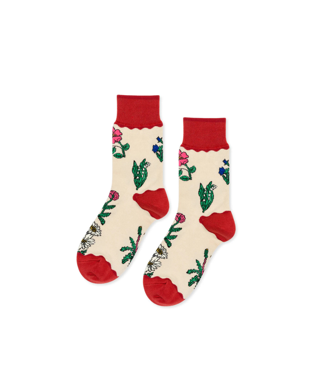 Retro Flower Crew Socks