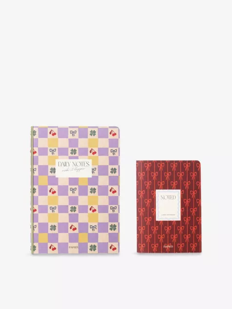Papier Checkerboard & Bows Notebook Set