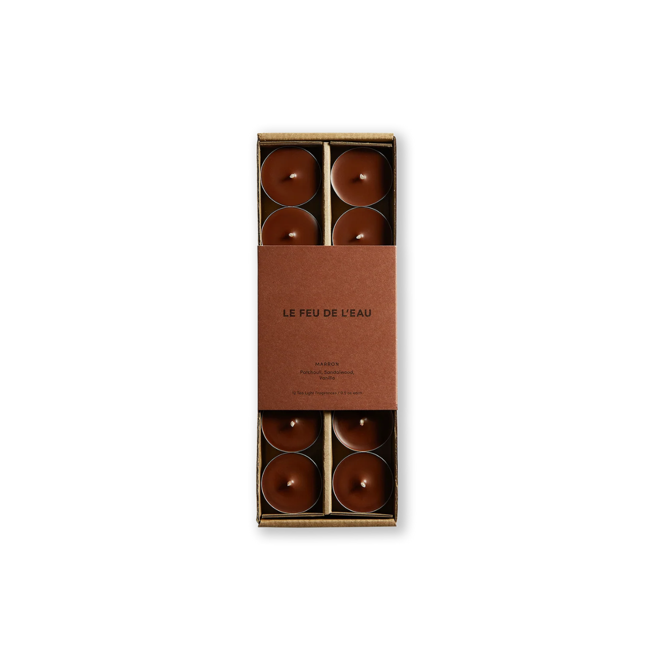 Le Feu de L'eau Marron Tealights