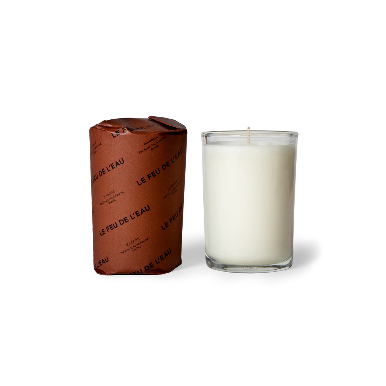 Le Feu de L'eau Marron Candle