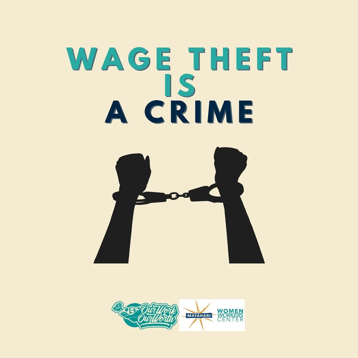 Not paying your employer is&nbsp;not&nbsp;an accident or an oversight, it's a&nbsp;crime.
//
No pagarle a su empleador no es un accidente ni un descuido, es un crimen.

#ourworkourworth #essentialworkers #womenofboston #bostonnonprofit #wagetheft #ma