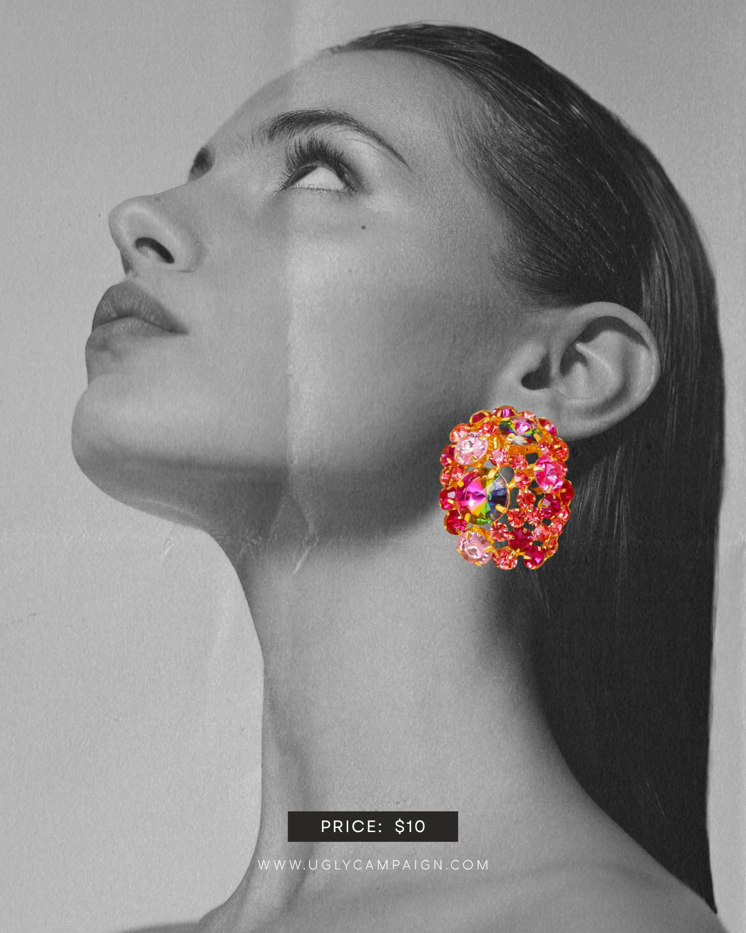 Tropical Twinkles -  Pink Clip- On Earrings
