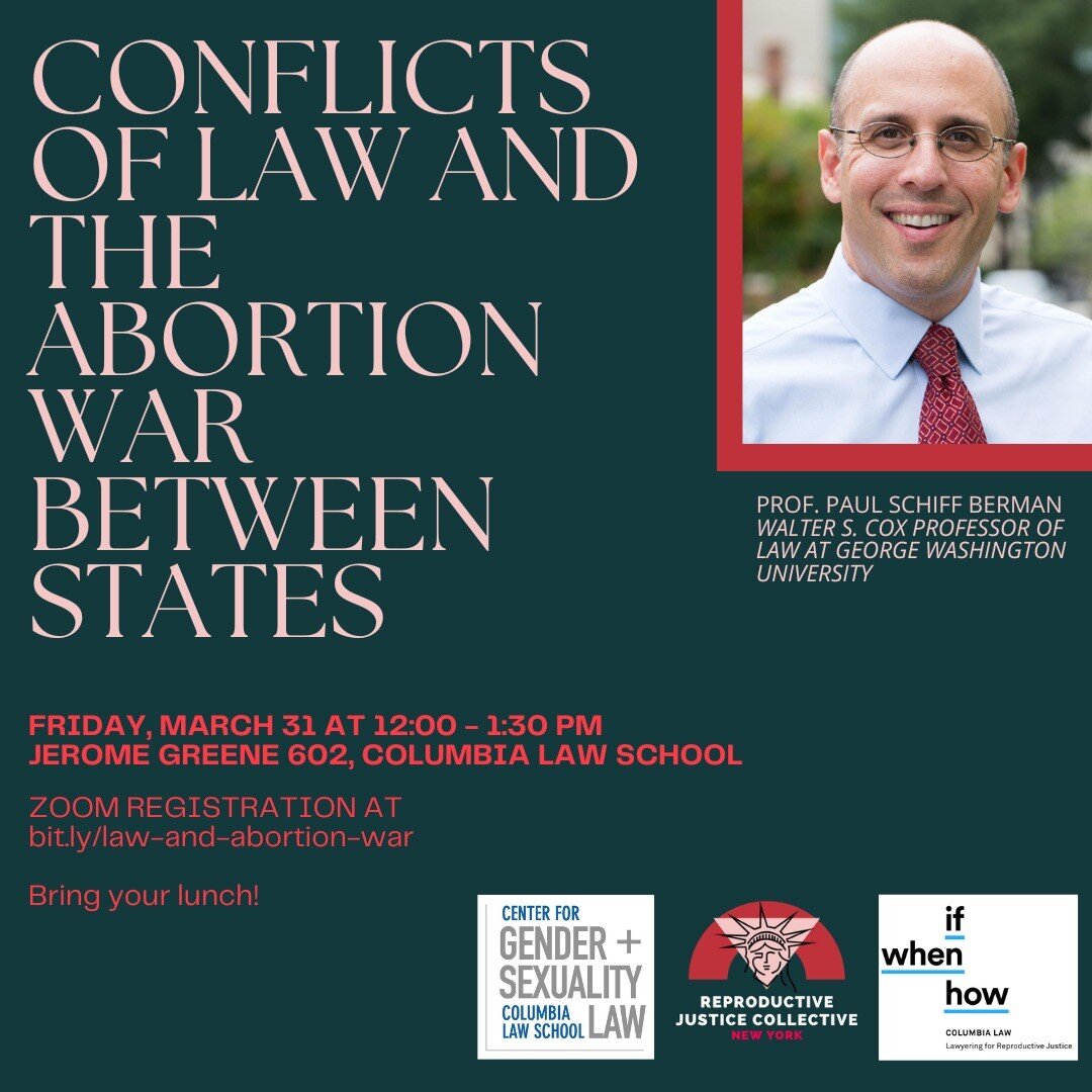 Event THIS FRIDAY with @cls_ifwhenhow featuring Prof Brennan's new article on the changing legal landscape of abortion law! Register for the virtual option at bit.ly/law-and-abortion-war. 

More info below: 

The Supreme Court's Dobbs abortion decisi