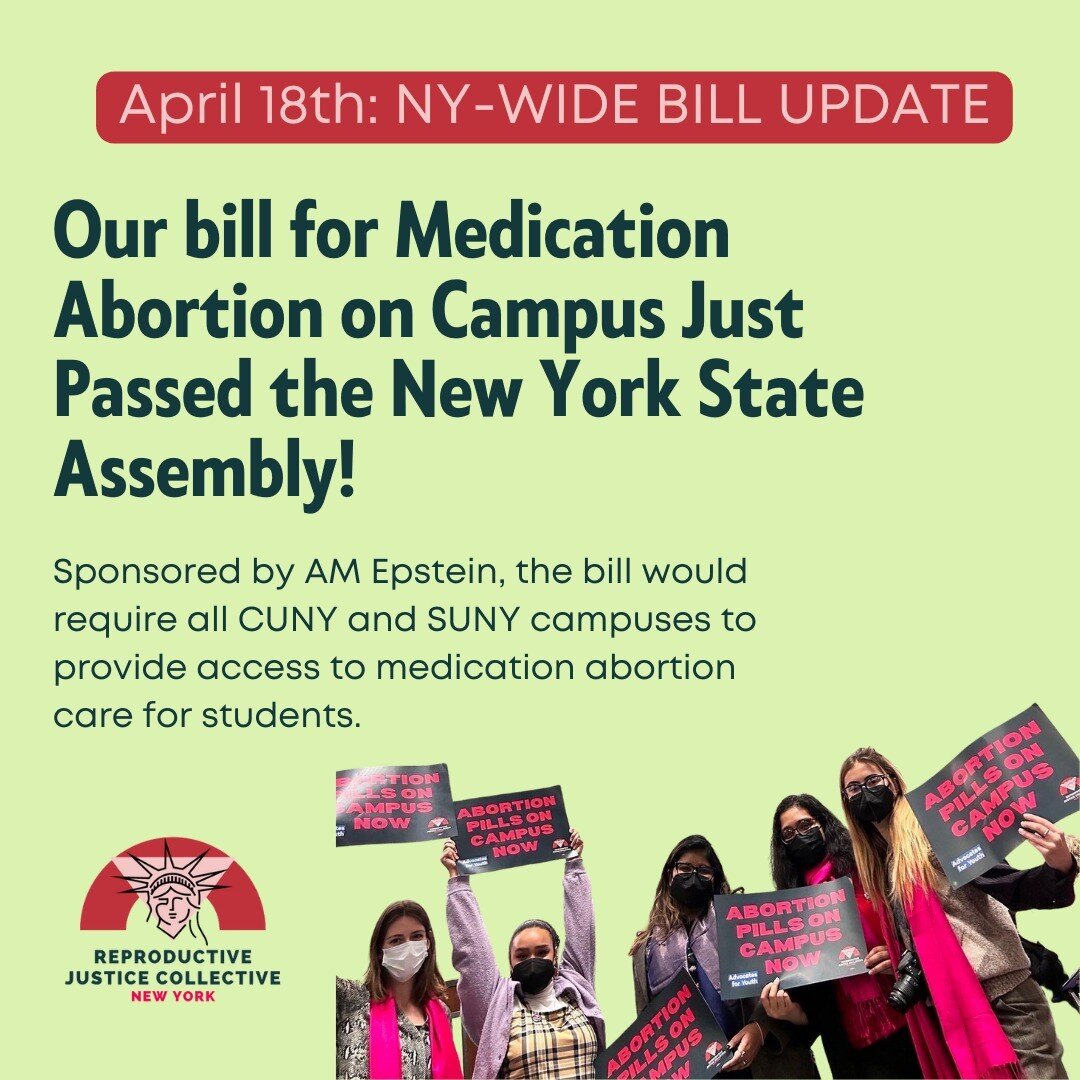 SCREAMING AND CRYING!! Our bill for medication abortion on campus just passed the State Assembly this afternoon!! NEXT STOP: NYS SENATE! 
.
THIS CAMPAIGN HAS BEEN THREE YEARS IN THE MAKING! Thanks so much to all our allies, especially @harveyforny, @