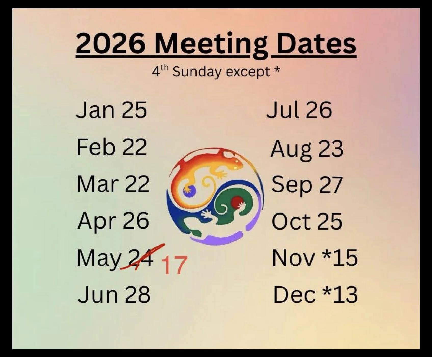 Remaining 2026 meeting dates