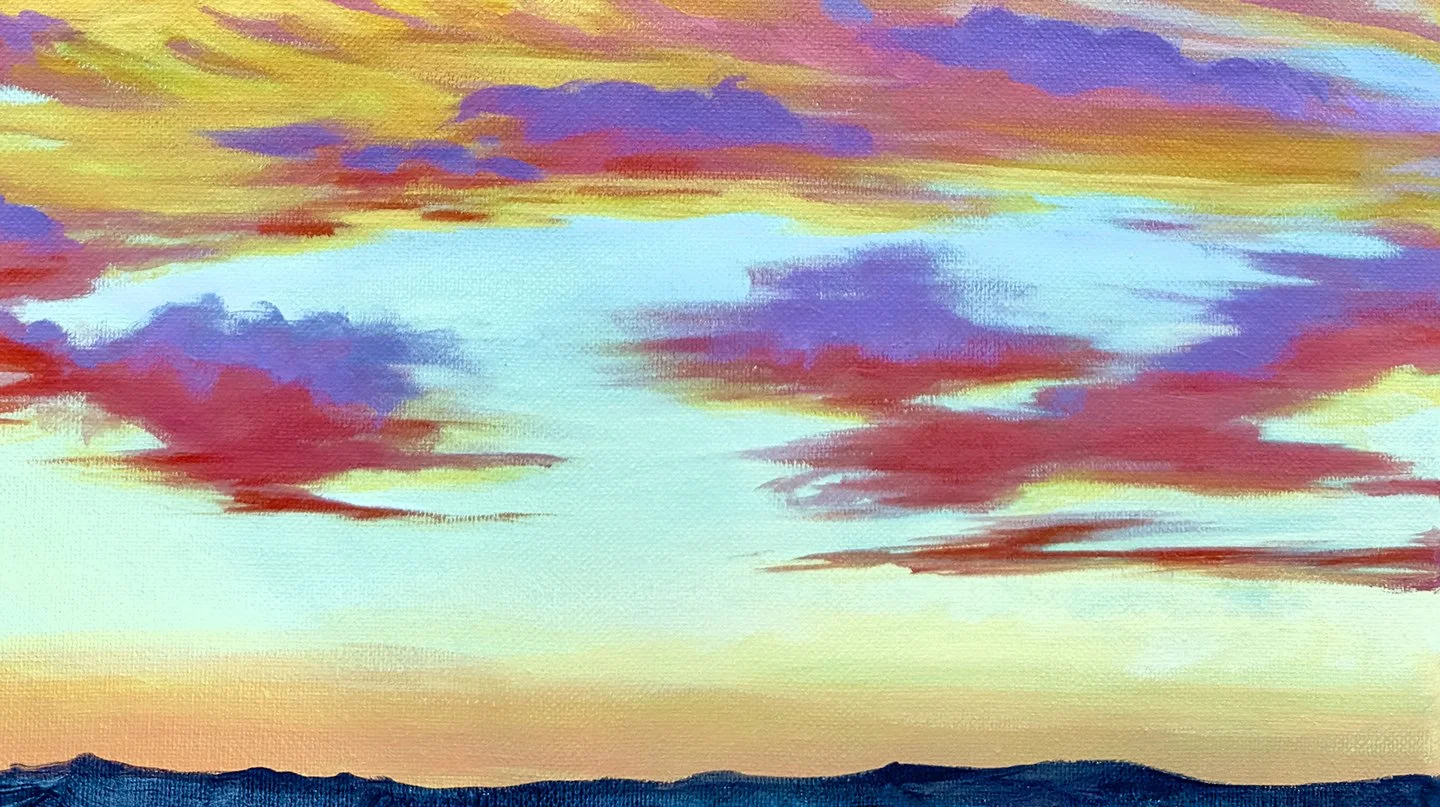 September Sky. 12" x 8". Acrylic on Canvas. 2026. (cropped version)