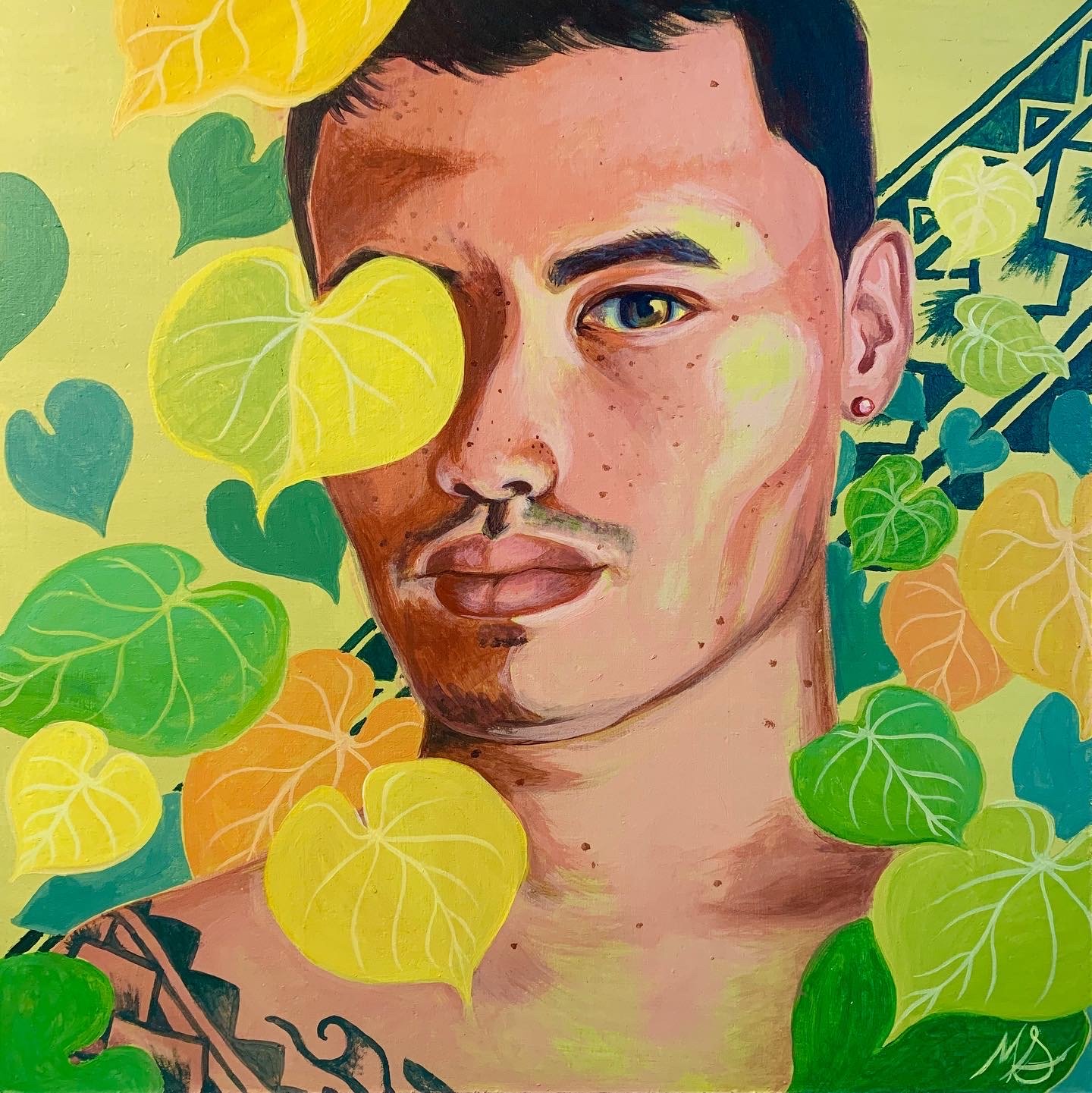 Chey. 12" x 12". Acrylic on Panel. 2020. 