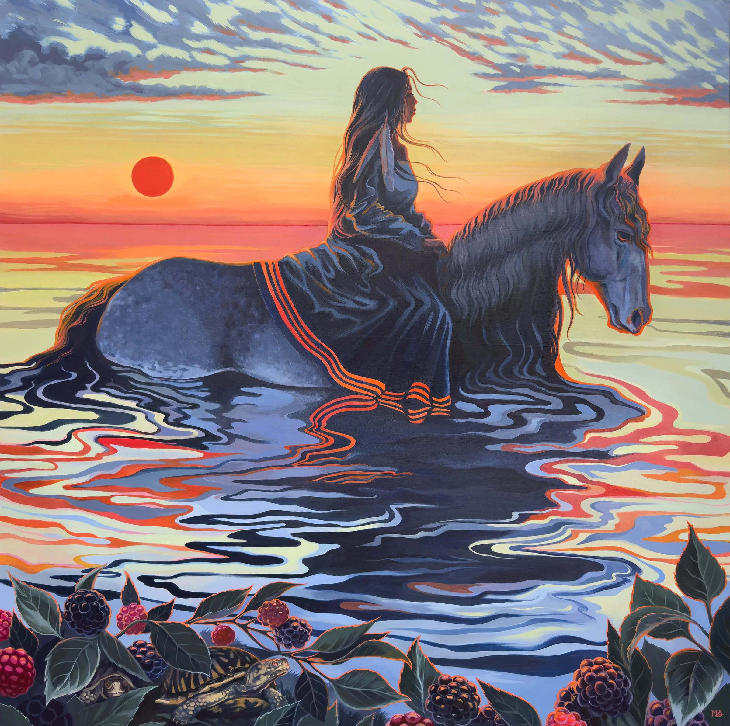 Whispers Through the Wind. 48" x 48". Acrylic on Canvas. 2026