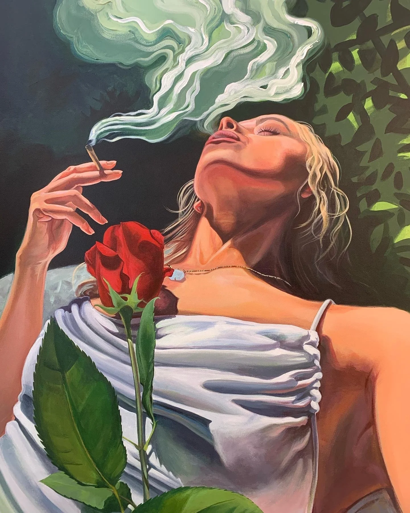 Rose. 30" x 40". Acrylic on Canvas. 2023. 