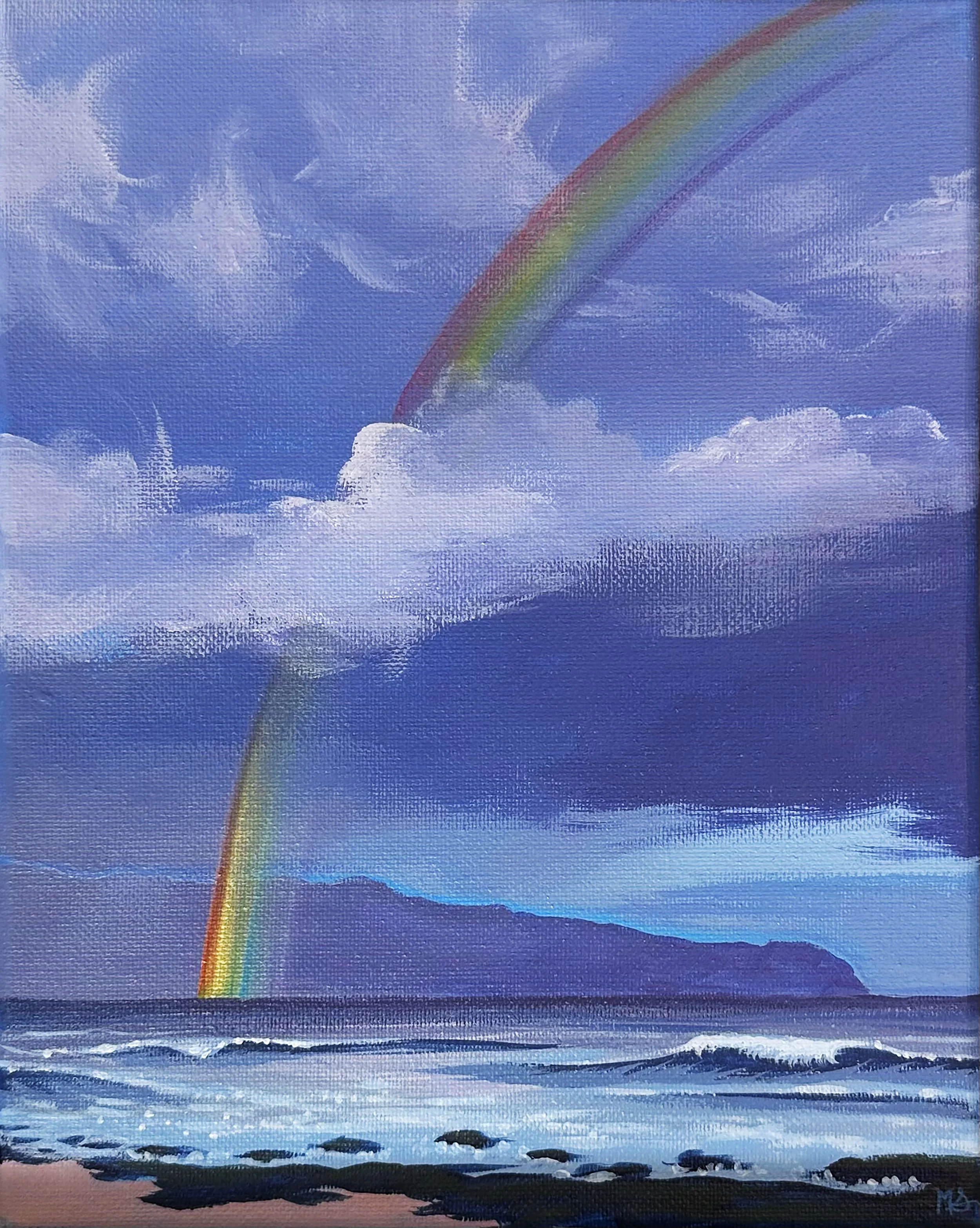 North Shore Rainbow. 8" X 10". Acrylic on Canvas. 2023.