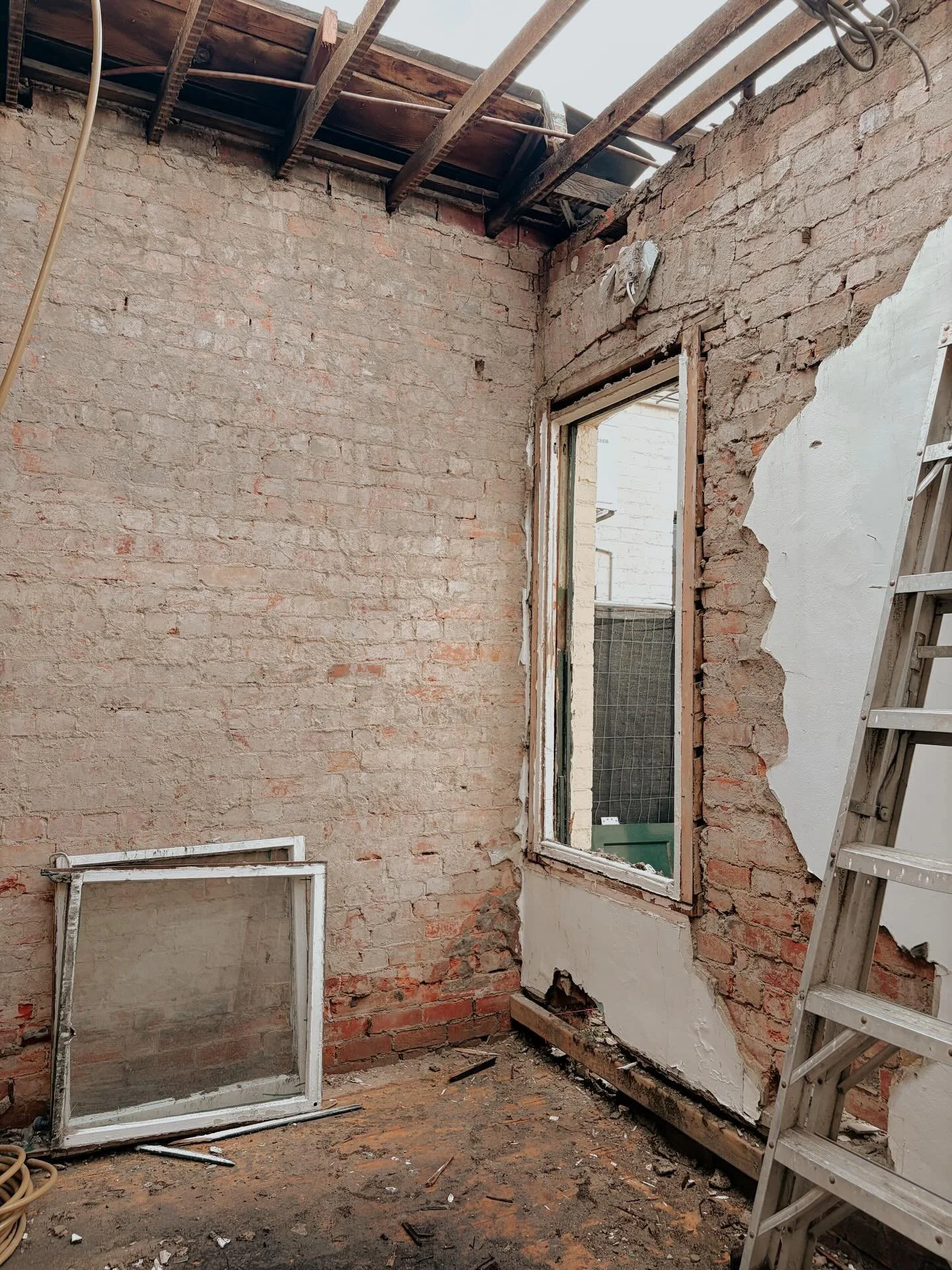 Work is well and truly underway at our new Abbotsford project for @architecturejack. Existing house stripped back to its bare bones, ready for the double storey extension to come