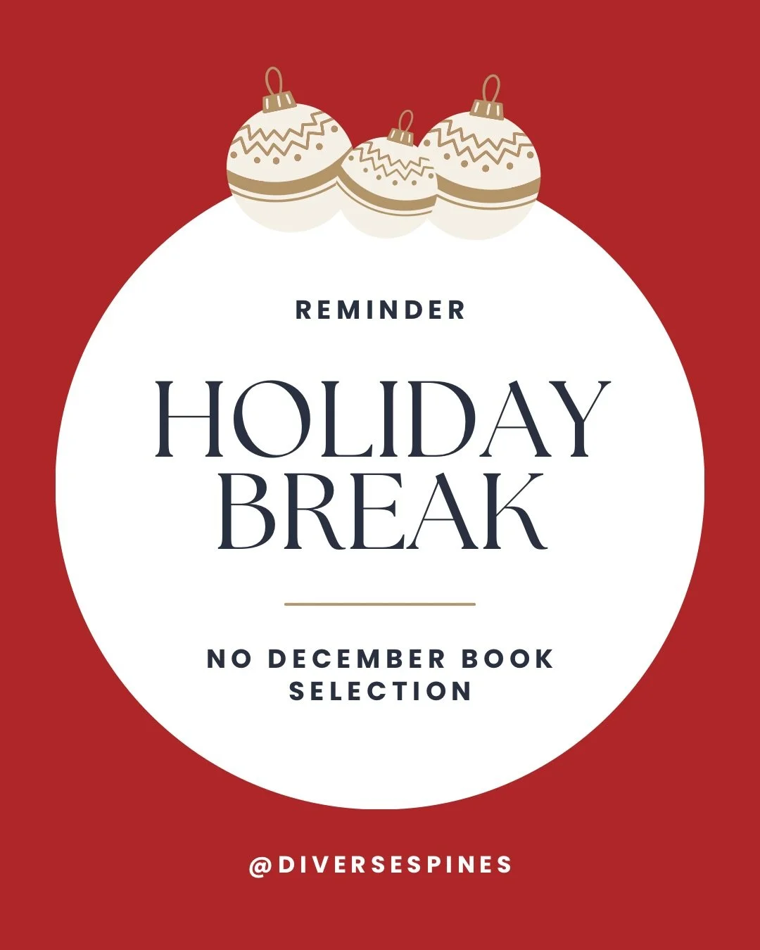 ✨ December Announcements ✨
I hope you had a wonderful Thanksgiving and are easing into the holiday season. As we close out 2025, I wanted to share a few reminders:

📚 December is our reset. We won&rsquo;t have a group read this month. Take time to r