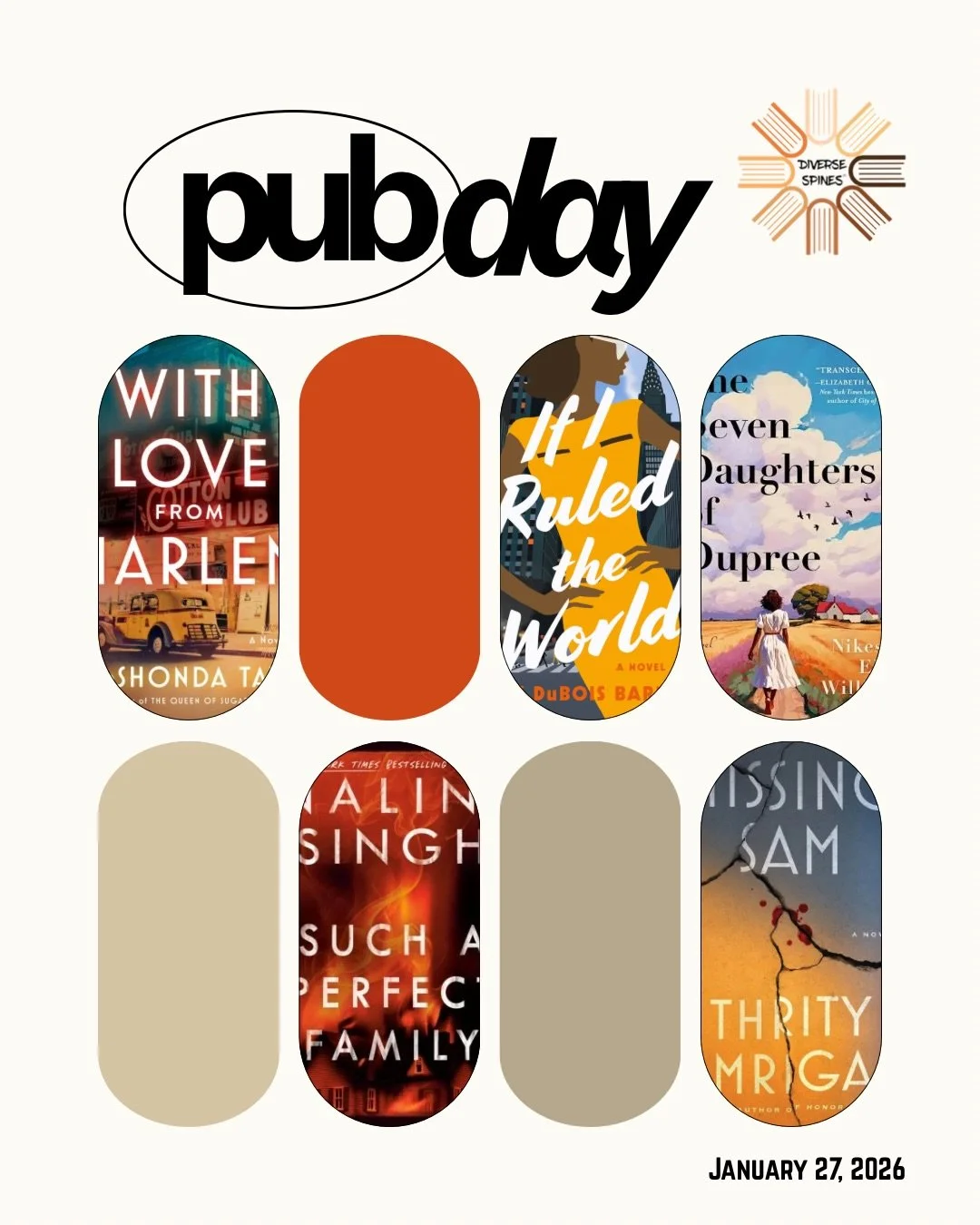 Pub day is here 📚✨ New releases just dropped, and here are a few more titles for your never-ending TBR.

📖 - With Love From Harlem by @reshonda_tate 

📖 - The Seven Daughters of Dupree by @nikesha_elise 

📖 - If I Ruled The World by @amyduboisbar