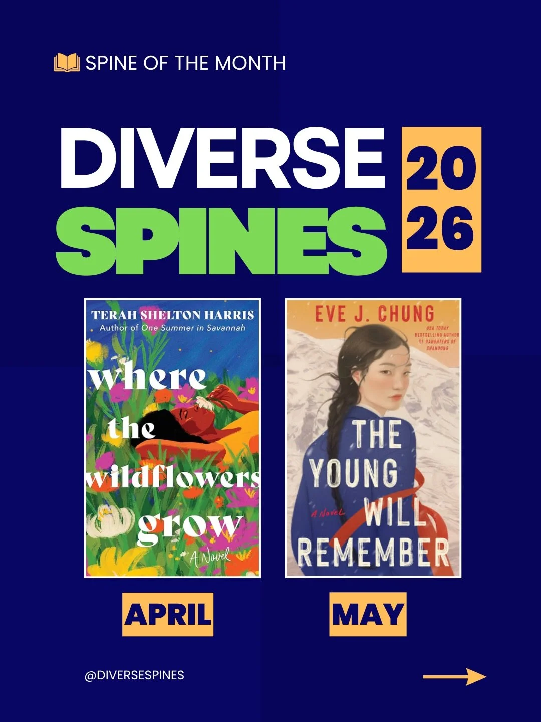 We&rsquo;re welcoming spring with two unforgettable reads! 📚✨

Introducing our April and May Spine of the Month picks:

🌸 Where the Wildflowers Grow by @terahsharris 
A story of second chances, buried truths, and the life we choose to build.

🕊️ T