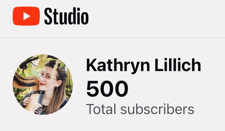 Celebrating the small wins! #youtuber #500subscribers #500subs #youtubemusic #musicianlife #singer #harpist #keepgoing