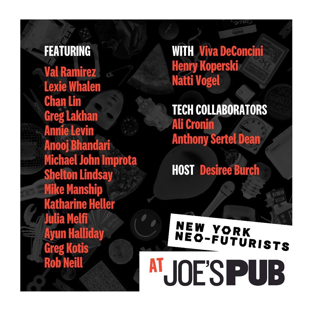 THURSDAY ✨ See this lineup at @joespub for our one-night-only 20th Anniversary Extravaganza!

WHEN &amp; WHERE
Joe&rsquo;s Pub (inside the Public Theater at 425 Lafayette Street), Thursday, March 28. Doors open at 6pm. Performance begins at 7pm.

TIC