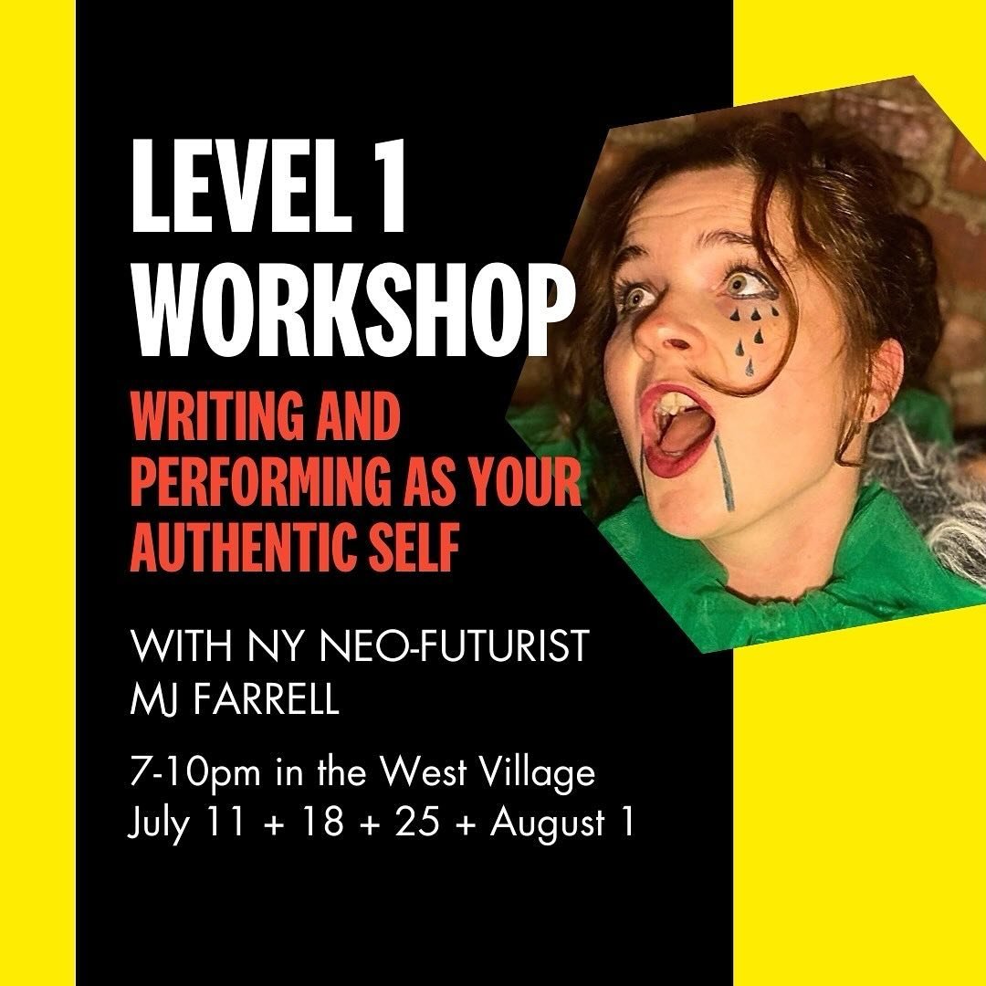 🚨✏️ ENROLLMENT NOW OPEN! Hone your creative skills this summer in our 12-hour introductory workshop, Writing and Performing As Your Authentic Self, taught by @casualperson2!

July 11 + July 18 + July 25 + August 1
7&ndash;10pm in the West Village

D