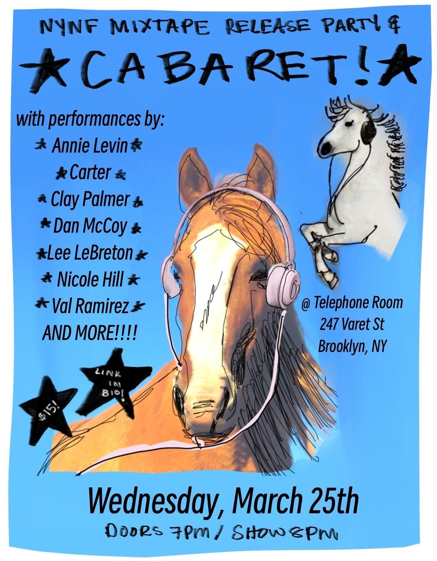 We made a mixtape! 💿 Join us for a live cabaret celebrating the release of The Mixtape, Volume 1!

Performances by Annie Levin, Carter, Clay Palmer, Dan McCoy, Lee LeBreton, Nicole Hill, Val Ramirez, and MORE! 

Sound-Mixing and Recording by Anthony