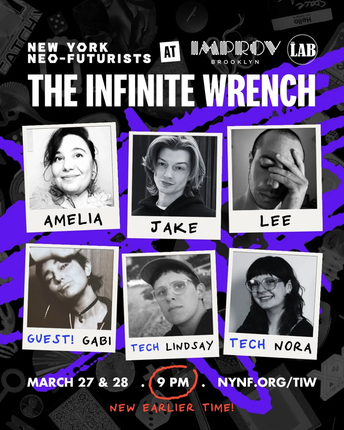 We&rsquo;re back in Brooklyn at a new showtime! See THE INFINITE WRENCH at 9pm Friday and Saturday, featuring @ameliafbeth, @jobanasi, @_discojuice, Techs @brokebackbecky and @iammarinora, AND SPECIAL GUEST @sfneofuturists alum @hobby_gobby_!

💡 FYI