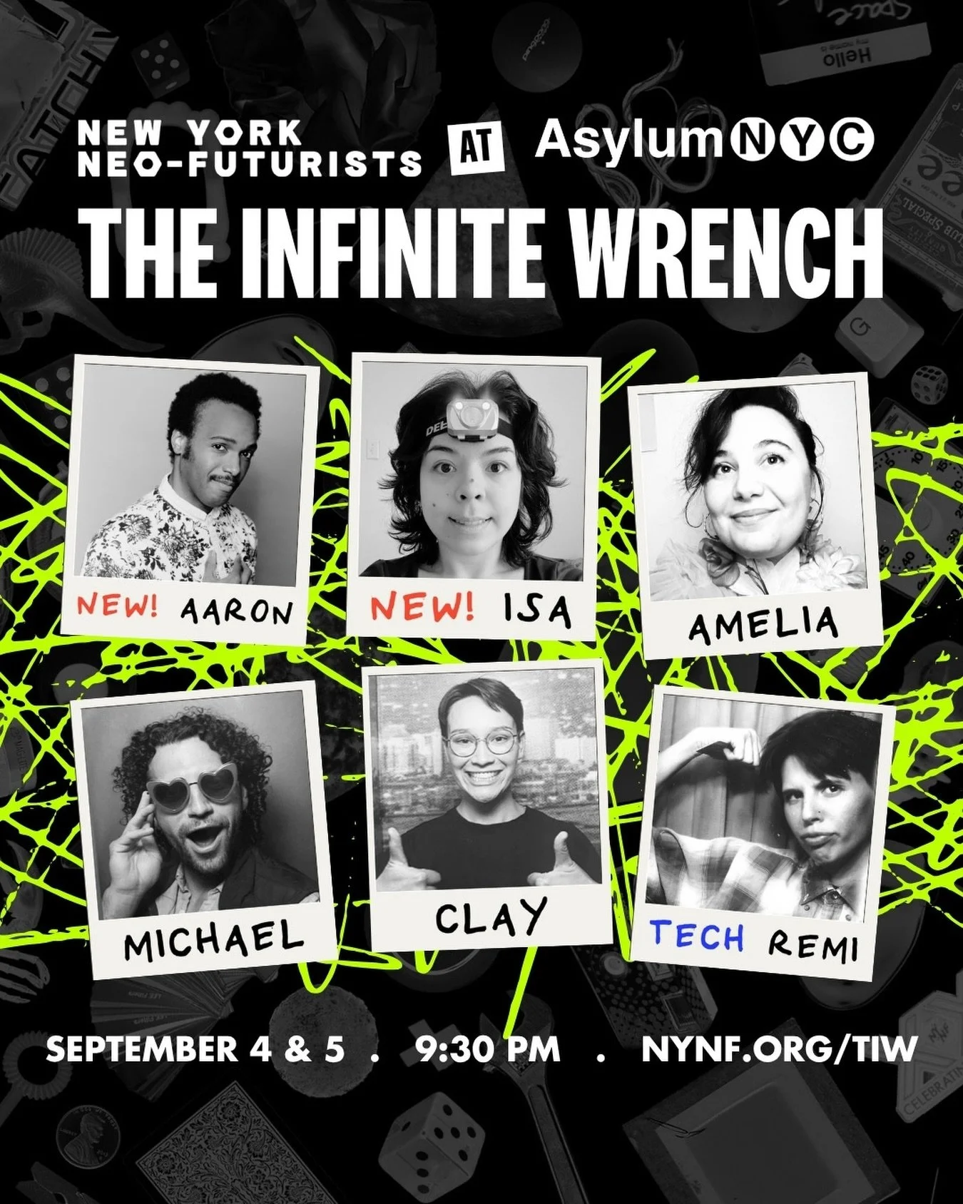 &ldquo;Meat.&rdquo; Black shit. Group skateboard. Rippin&rsquo; ass. A whole lot of pronouns. Must be THE INFINITE WRENCH, this Friday and Saturday at @theasylumnyc! Featuring newest Neos @hersheylickings and @isanicdao plus @ameliafbeth, @michaeljoh