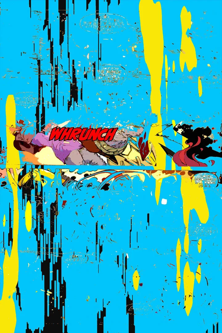 "WHRUNCH!".2010. Oil on canvas. 48 x 72 inches.