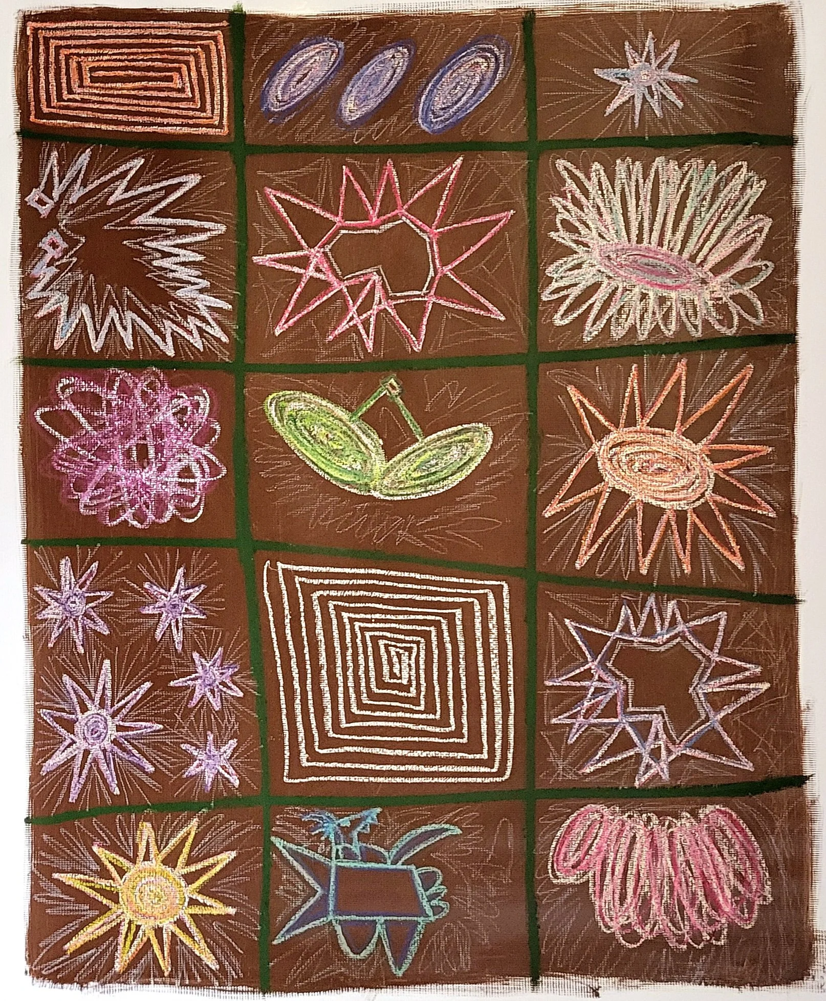 "Stars, Galaxies, Constellations" 2025. Oil, acrylic, oil stick, oil pastel on canvas. 48h x 36w inches.