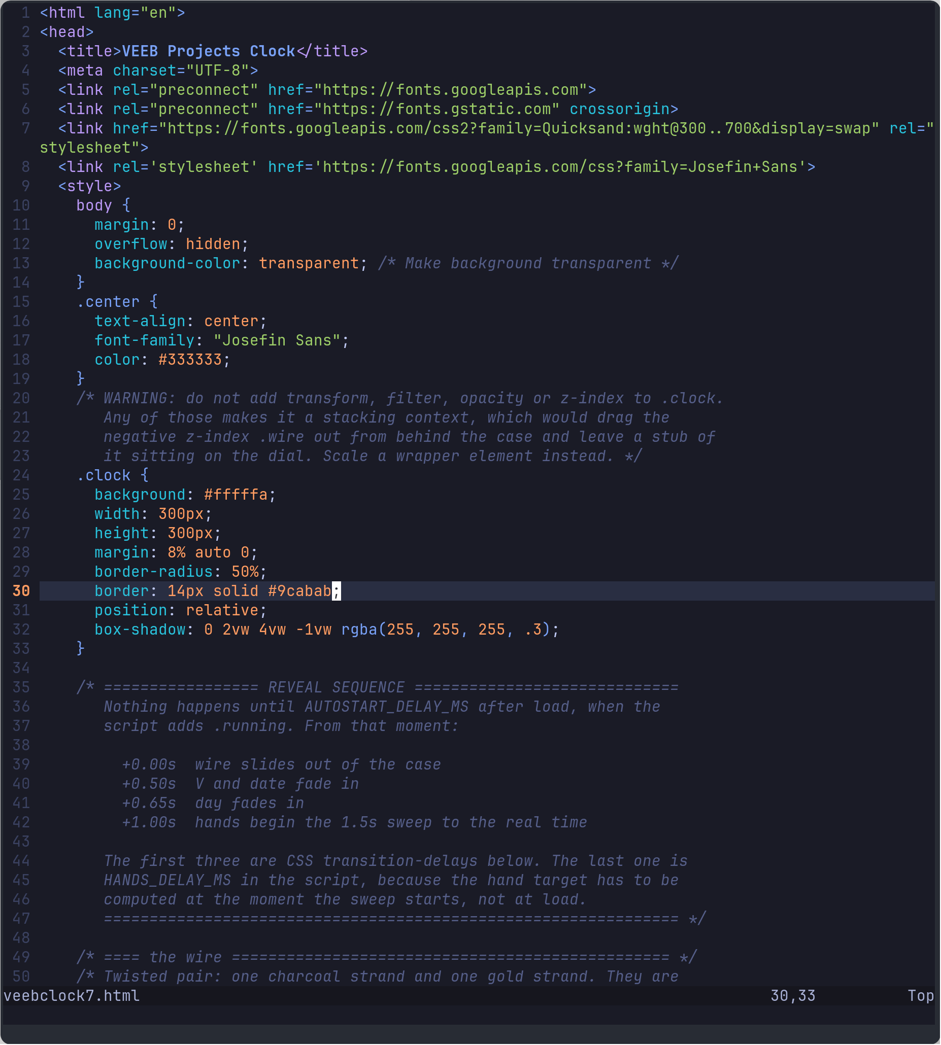 Source code for clock